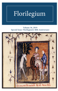Cover of the 2019 issue of Florilegium, vol. 36.